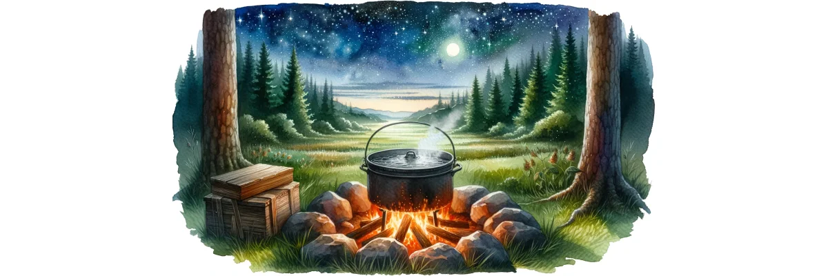 Wasserkochen über offenen Feuer - Wasserkochen über offenen Feuer