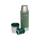 Stanley Classic, Vakuum-Flasche, 0.47 Liter, 18/8 Edelstahl, Hammertone grün, Vakuum-Isolation, Trinkbecher