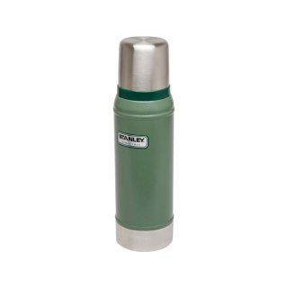 Stanley Classic, Vakuum-Flasche, 0.75 Liter, 18/8 Edelstahl, Hammertone grün, Vakuum-Isolation, Trinkbecher