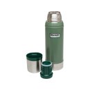 Stanley Classic, Vakuum-Flasche, 0.75 Liter, 18/8 Edelstahl, Hammertone grün, Vakuum-Isolation, Trinkbecher