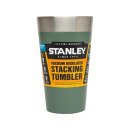 Stanley Adventure Vacuum Becher Pint, Edelstahl 18/8, grüne Hammerschlag-Lackierung, doppelwandig vakuumisoliert Bierbecher Trinkbecher