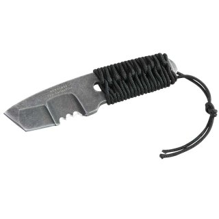 HERBERTZ Top-Collection Neck-Knife, AISI 440-Stahl,, Tanto-Klinge, Paracord-Griffwicklung, Kunststoffscheide, Box