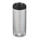 355ml/12oz Kanteen® Wide Vacuum insulated  - isolierte Thermosflasche (mit Edelstahl Loop Cap)Farbe: Brushed Stainless, gebürsteter Edelstahl