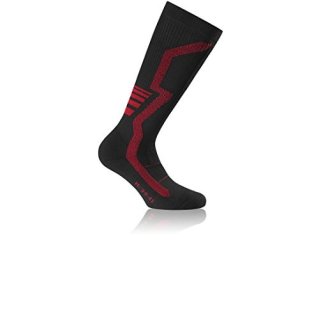 Rohner Ski Socken Racing Compression Ski Light L/R Bioceramic schwarz mit roten Streifen 44-46