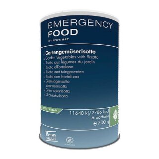 EMERGENCY FOOD Gartengemüserisotto Langzeitnahrung