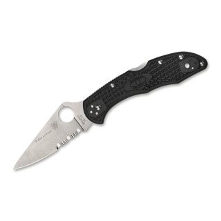 Spyderco Thin Blue Line Delica 4 Lockback Stainless C11FPSBKBL Pocket Knife Knives
