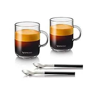 Nespresso Vertuo Kaffee Mug Set (2X 390 ml) inkl. 2 Löffel Glassbecher