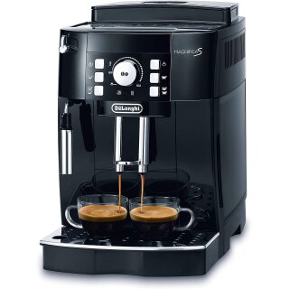 DeLonghi Magnifica S ECAM 21.116.B Kaffeevollautomat (Direktwahltasten und Drehregler, Milchaufschäumdüse, Kegelmahlwerk 13 Stufen, Herausnehmbare Brühgruppe, 2-Tassen-Funktion) schwarz