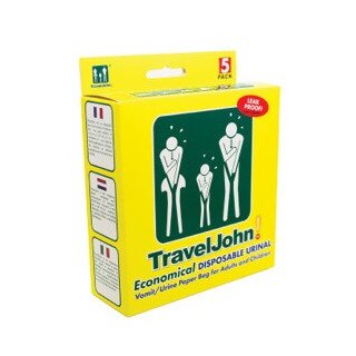 TravelJohn Urinal Gelbeutel Paperbag Spucktüte 5er Pack Papier
