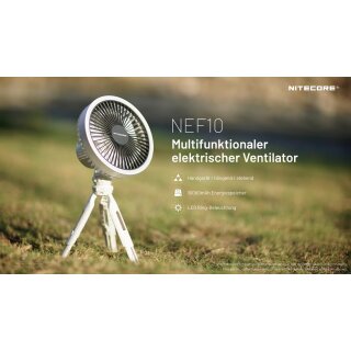 Nitecore NEF10 Grey Electric Fan LED Ring Light Ventilator Powerbank