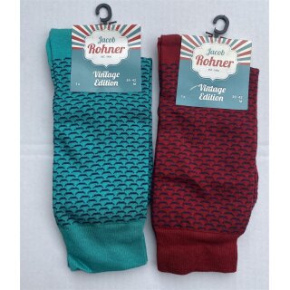 Rohner Socken Vintage Edition 2 Paare grün,rot EU39-41