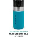 Stanley Vacuum Insulated Water Bottle 473 ml / 16OZ Lake Blue  Trinkflasche für kalte Getränke - durchsichtiger Verschluß - BPA-frei - Spülmaschinenfest
