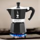 Bialetti - Moka Color: Ikonische Espressomaschine für die Herdplatte, macht echten Italienischen Kaffee, Moka-Kanne 3 Tassen (130 ml), Aluminium, Schwarz