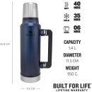 Stanley Classic Legendary Thermosflasche 1.4L Nightfall - Edelstahl Thermoskanne - BPA-frei - Thermos Hält 40 Stunden Heiß - Deckel Fungiert Auch als Trinkbecher - Spülmaschinenfest