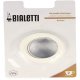 Bialetti 0800013 Blister 3 Dichtungen und Filter mit 2 Tassen, Silikon, Weiß, 6.5 x 6.5 x 0,3 cm