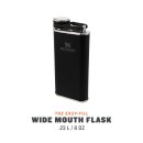 Stanley Classic Wide Mouth Flask 236 ml / 8OZ Matte Black mit Never-Lose Kappe - Edelstahl Flachmann mit Weiter Öffnung zum Einfachen Befüllen und Einschenken - BPA-frei