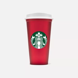 Starbucks reusable Hot Cup red Metallic 16oz