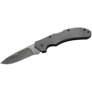 Herbertz Taschenmesser, Stahl AISI 420, stonewashed Finish, Back Lock, Nagelhau, schwarze G10 Griffschalen, Clip, scharfes Klappmesser & Outdoor-messer für Camping, Wandern oder Jagd