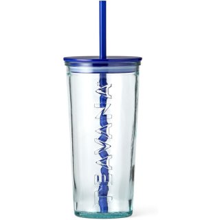 Starbucks blau recyceltem Glas kalten Tasse durch Teavana, 16 fl oz, blau Deckel und Trinkhalm