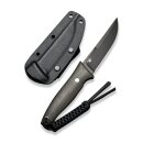 CIVIVI Tamashii D2 Black Stonewashed Fixed Knife Micarta Dunkelgrün