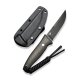 CIVIVI Tamashii D2 Black Stonewashed Fixed Knife Micarta Dunkelgrün