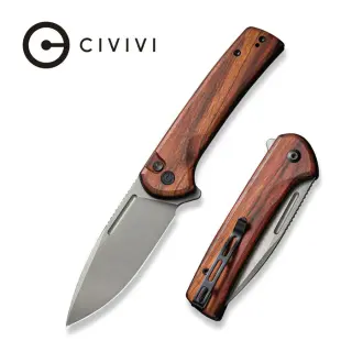 CIVIVI Conspirator Flipper & Button Lock Knife Wood Handle