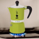 Bialetti 4972 Rainbow Caffettiera Colorata, Alluminio, 3 Tassen, Grün