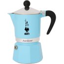 Bialetti 5042 Rainbow Caffettiera Colorata, Alluminio, Azzurro, 3 Tassen, Hellblau