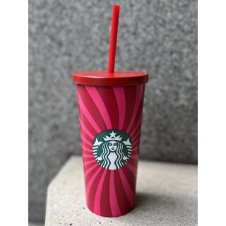 Starbucks Pink Swirl cold cup 16oz pink