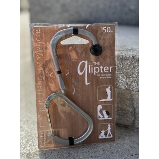 Qlipter Universal Karabiner mit extra Haken Farbe Stonegrey