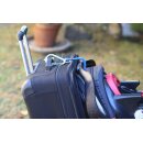 Qlipter Universal Karabiner mit Haken ocean blau für Kinderwagen