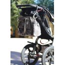 Qlipter Universal Karabiner mit Haken ocean blau für Kinderwagen