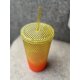 Starbucks Studded Ombre Grande Tumbler Orange Becher Bling Gelb 473ml