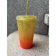 Starbucks Studded Ombre Grande Tumbler Orange Becher Bling Gelb 473ml