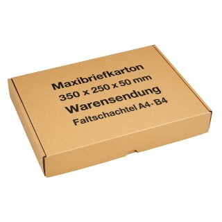 Maxibriefkarton 350 x 250 x 50 mm Warensendung Faltschachtel A4+ B4