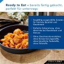 Trekn Eat Gemüsebällchen mit Nudeln - Ready to Eat - Sofort verzehrfertig ohne Kochen - Outdoor Mahlzeit mit natürlichen Zutaten - Lang haltbar & ideal für Camping, Trekking & Notvorrat