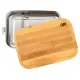 CJH Edelstahl Lunch Box L, Bambus-Deckel, Fachteiler