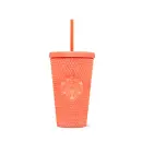 Starbucks Cold Cup Bling Peach Shellshine 16 oz