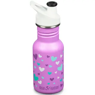 Klean Kanteen Edelstahl Flasche Orchid Hearts für Kinder