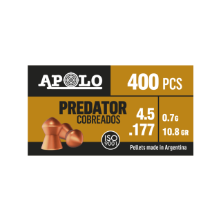 Apolo DIABOLOS Predator verkupfert Rundkopf 4,5mm .177 400 Stück Dose 20% schneller für Luftgewehr Luftpistole