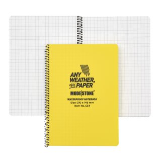 MODESTONE Notizbuch A5 21 x 14,8 cm gelb Spiralblock 50 Blatt