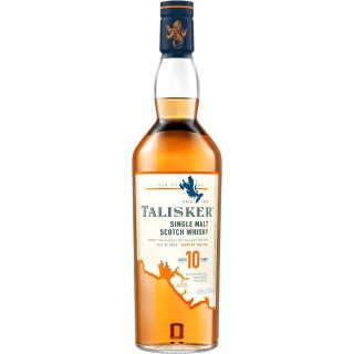Talisker 10 Jahre | aromatischer Single Malt Scotch Whisky | mit Geschenkverpackung | handverlesen von der schottischen Insel Skye | 45,8% vol | 700ml Einzelflasche |