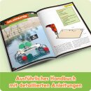 FRANZIS GEOlino Experimentierkasten Abenteuer Elektronik, Set mit Solarmodul, LEDs, Solarmotor, Propeller, Handbuch und weiterem Zubehör, ab 8 Jahren, keine Vorkenntnisse nötig