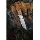 Helle GT H3LS mit Dreilagenstahl Birkenholzgriff und Lederscheide