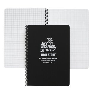 Modestone® A5 Side Spiral Notebook 148x210mm 50 Blatt - Schwarz