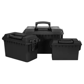 Universalboxen 3er-Set Schwarz Abschließbar mit Dichtung