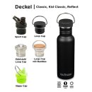 Klean Edelstahl Trinkflasche Classic 800ml Loop Cap Brushed