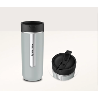 NESPRESSO Travel Mug Large Smokey Blue 540ml | Thermobecher Kalt & Warm für Kaffee, Tee, Matcha, etc. | Auslaufsicher, spülmaschinenfest | Kaffeebecher to go mit Deckel | Edelstahl Becher