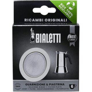 Bialetti 1 Silikon Dichtung + 1 Filter für 6 Tassen Kannen