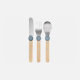 OPINEL Le Petit Gourmet Kinderbesteckset, 3-tlg., REGENBLAU